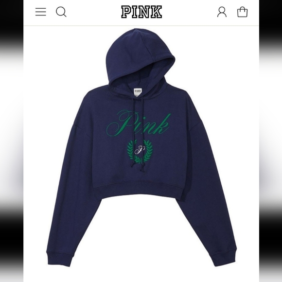 PINK Ivy Fleece Cropped Hoodie - Picture 4 of 5